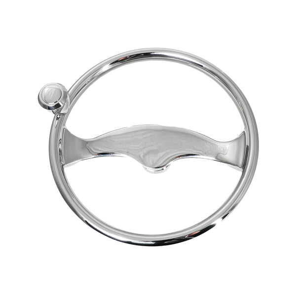13" Stainless Steel Bluewater Steering Wheel w/ Deluxe Knob