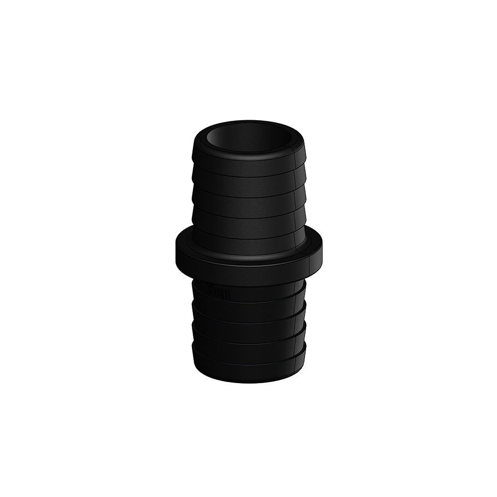 Hose Barb to Hose Barb Adapter 1" / 1" (25.4mm / 25.4mm), Black