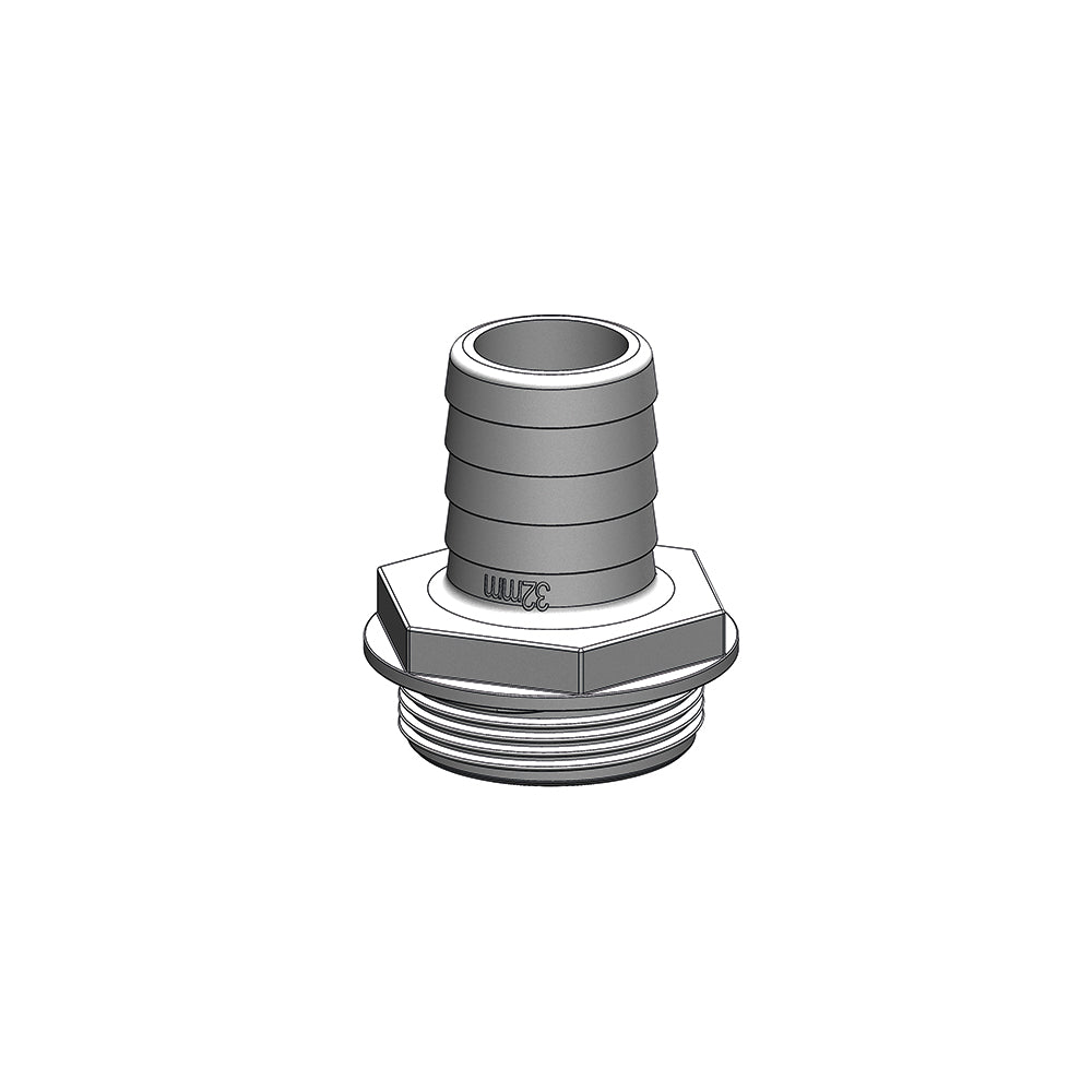 Y Valve (Aquavalve) Hose Barb 1" x 1.5" (25.4mm x 38.1mm) BSP, White