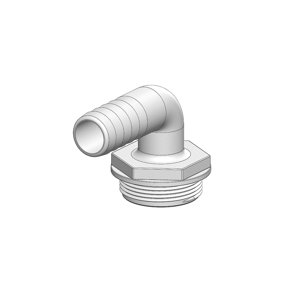Y Valve (Aquavalve) Hose Barb 90deg 1" x 1.5" (25.4mm x 38.1mm) BSP - incl Blu