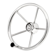 13" Stainless Steel Steering Wheel FG w/knob