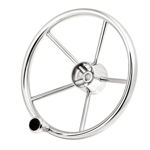 13" Stainless Steel Steering Wheel FG w/knob