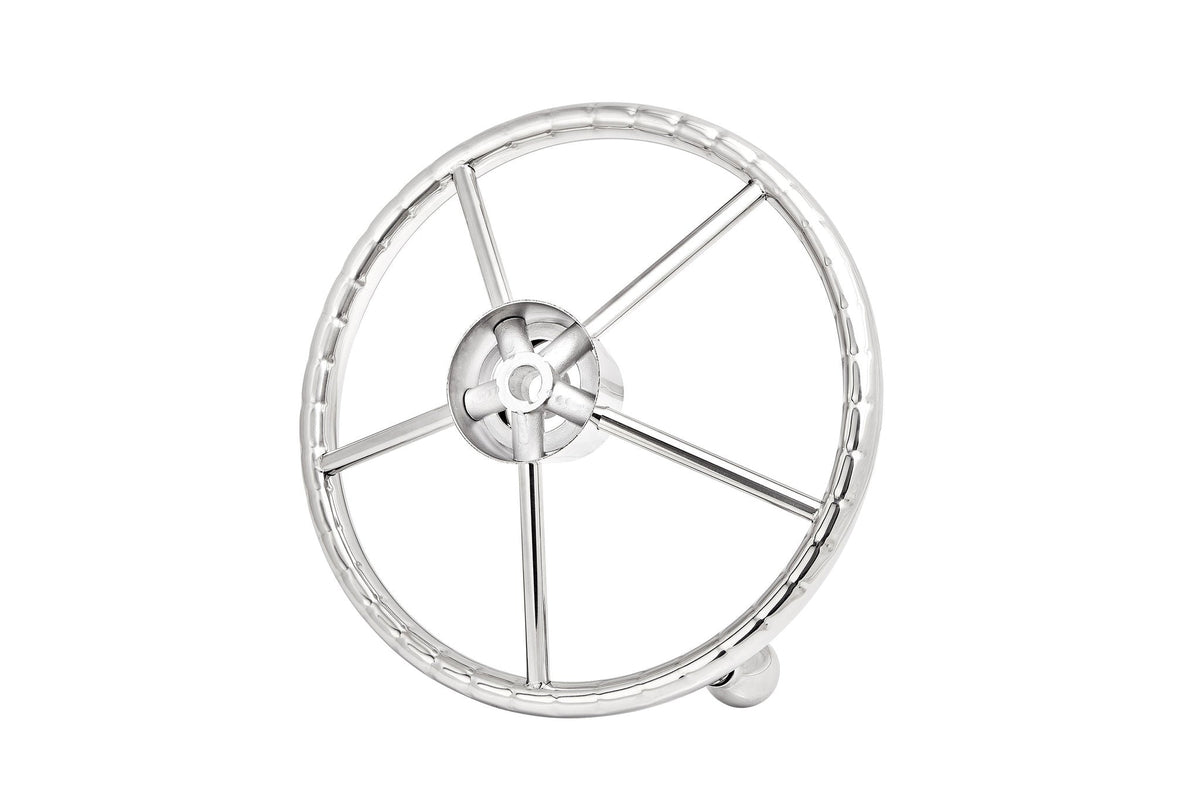13" Stainless Steel Steering Wheel FG w/knob – image 2