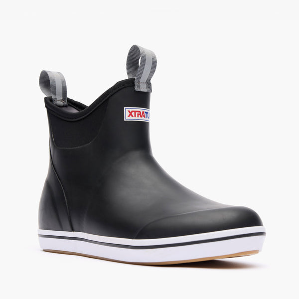 XTRATUF Men's 6 in Ankle Deck Boots Black Size 7 – 22736-BLK-070