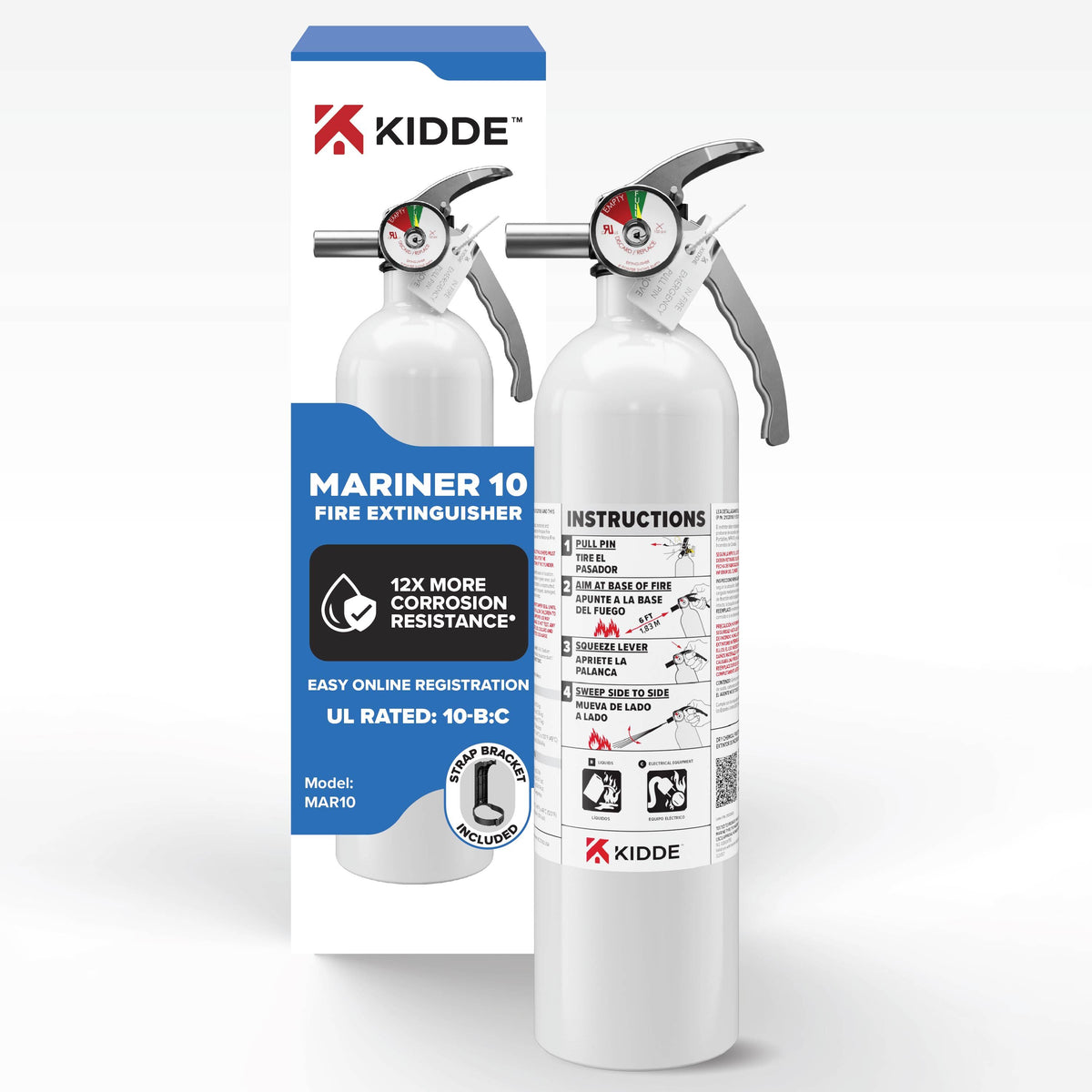 Kidde Mariner 10 Fire Extinguisher 10-B:C – 466628MTL – image 2