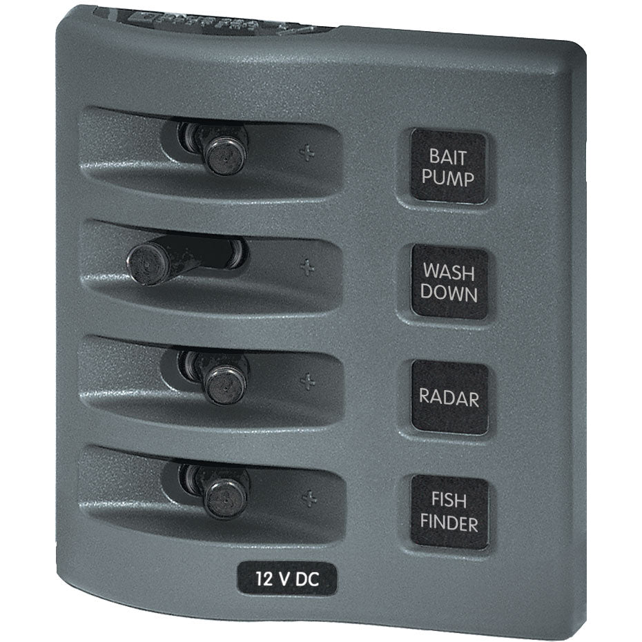 Blue Sea Systems WeatherDeck Waterproof 4-Position Switch Panel – 4305