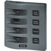 Blue Sea Systems WeatherDeck Waterproof 4-Position Switch Panel – 4305