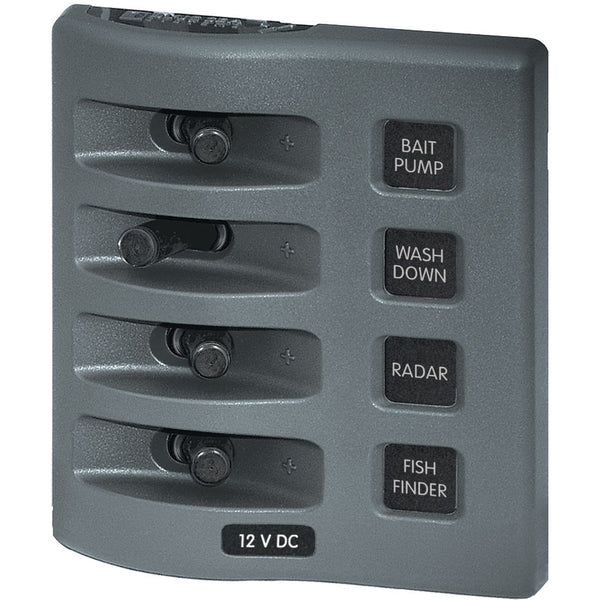 Blue Sea Systems WeatherDeck Waterproof 4-Position Switch Panel – 4305