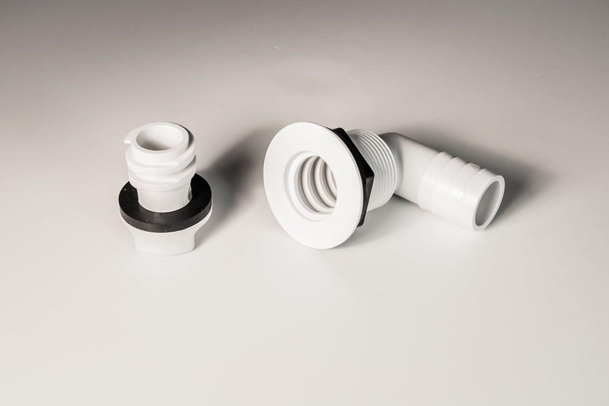 Cooler Drain, 1", Long Body, 90 Deg, With Drain Plug – image 4