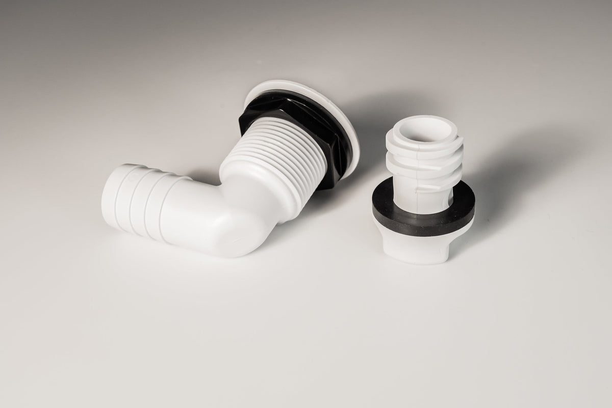 Cooler Drain, 1", Long Body, 90 Deg, With Drain Plug – image 3