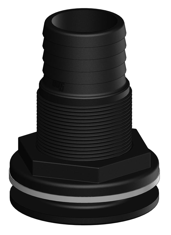 Thru-hull with Hose Barb 2" x 2" (50.8mm x 50.8mm) BSP