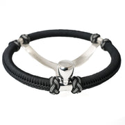Capt. Hunter's Nautical Creations Paracord Wrapped, 13-1/2" Wheel w/ Knob – Black on Gray #1501