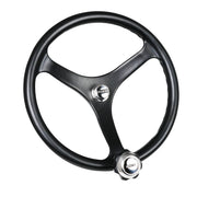 Edson Special Ops Steering Wheel 1710BL – 13" PowerWheel / Polished Stainless Nut / Polished Stainless Pro ComfortGrip Powerknob