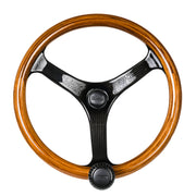 Edson Teak & Carbon Fiber Wheel – Carbon Fiber- Teak / Black Nut / Carbon Pro PowerKnob
