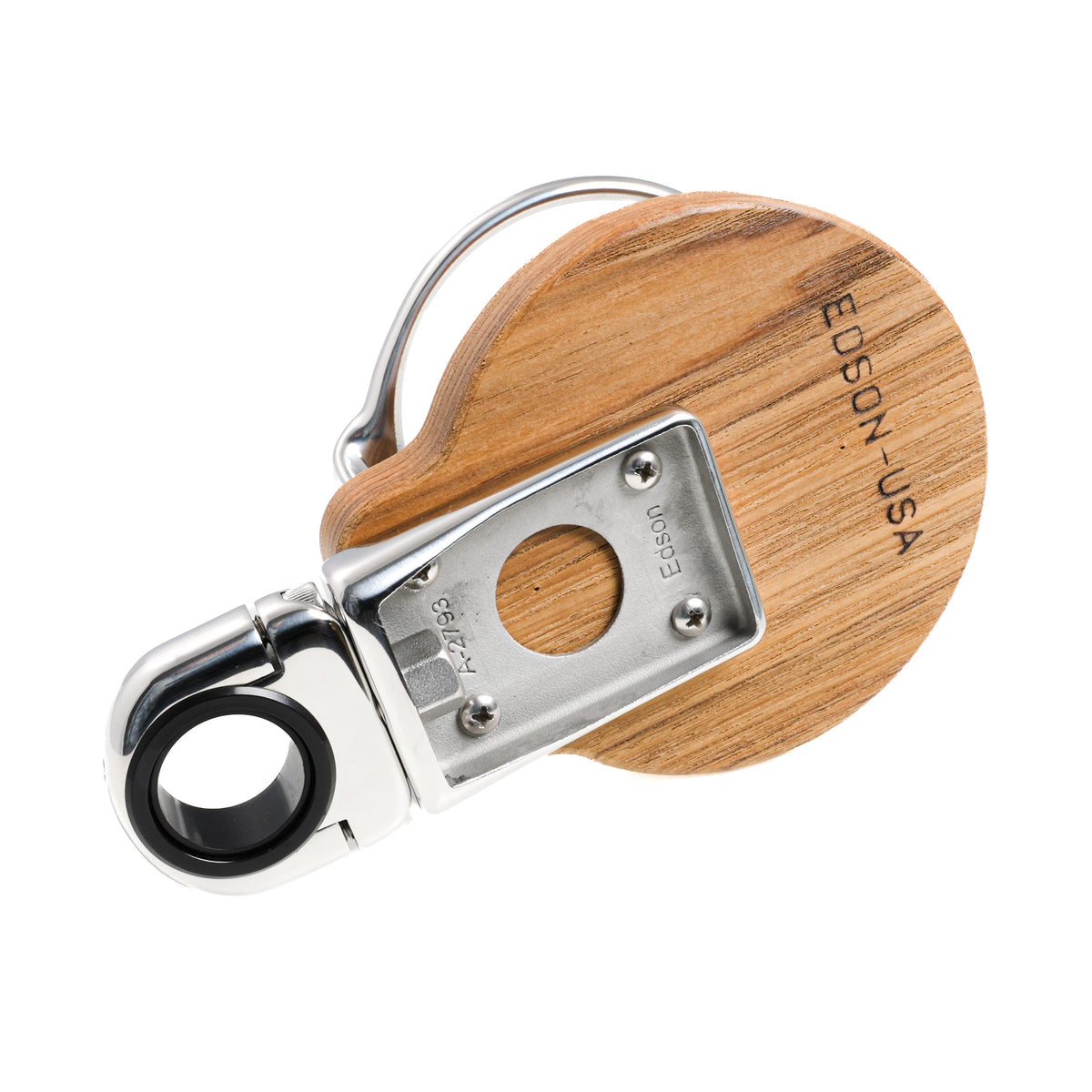 Single Clamp-On Stainless Steel Drink Holder w/Teak Base – image 3