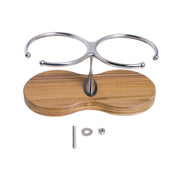 Drink Holder, Double, Stainless with Teak Base – image 3