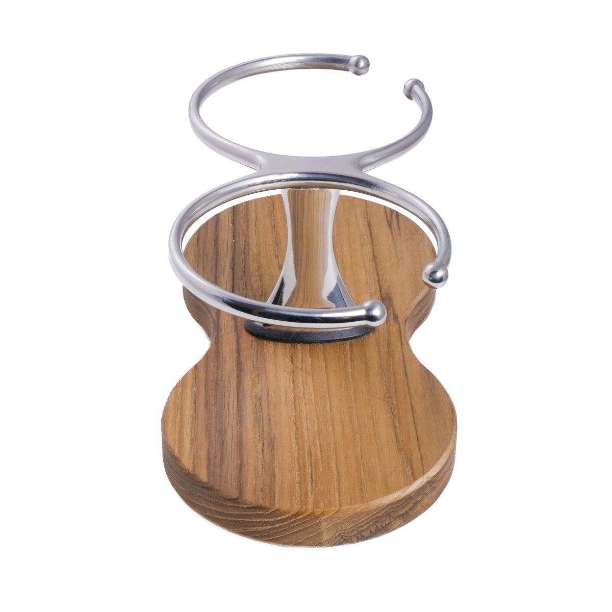 Drink Holder, Double, Stainless with Teak Base – image 5