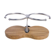 Double Clamp-On Stainless Steel Drink Holder w/Teak Base – image 2