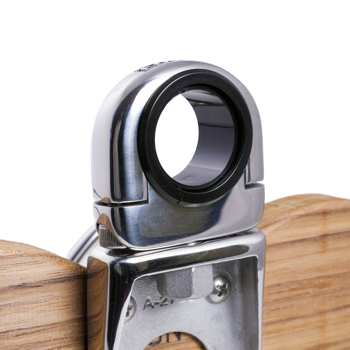 Double Clamp-On Stainless Steel Drink Holder w/Teak Base – image 8
