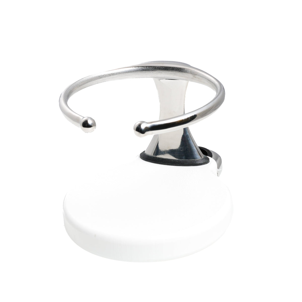 Single Clamp-On Stainless Drink Holder w/White Poly Base – image 2