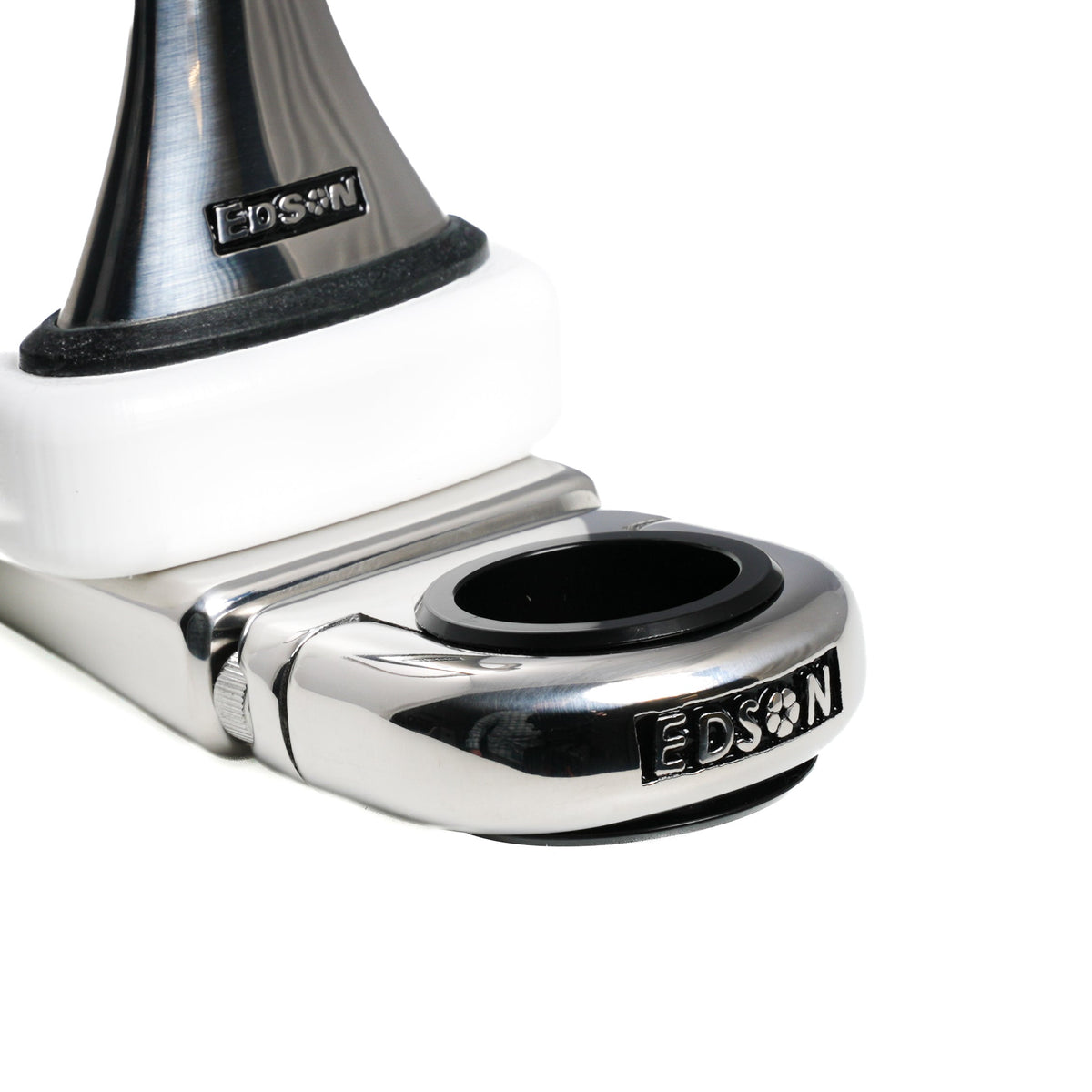 Single Clamp-On Stainless Drink Holder w/White Poly Base – image 4