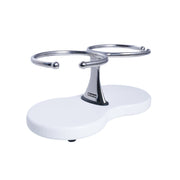 Drink Holder, Double, Stainless with White Poly Base – image 3