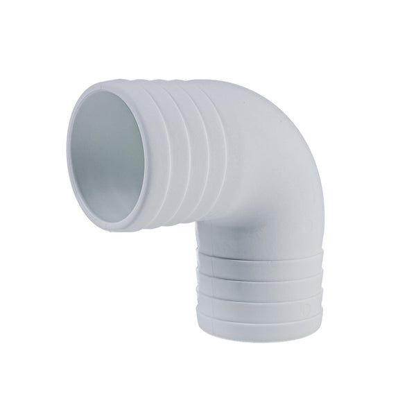 Hose Barb 90deg Elbow Adapter 2" (50.8mm), White