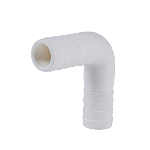 Hose Barb 90deg Elbow Adapter .75" (19.1mm), White