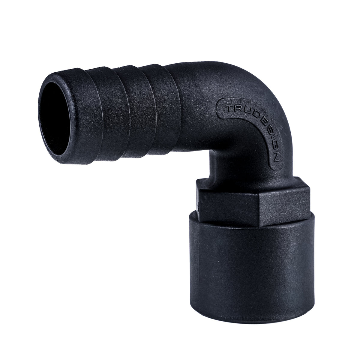 Hose Barb 90deg 1" x 1" (25.4mm x 25.4mm) NPS Female, Black – image 2
