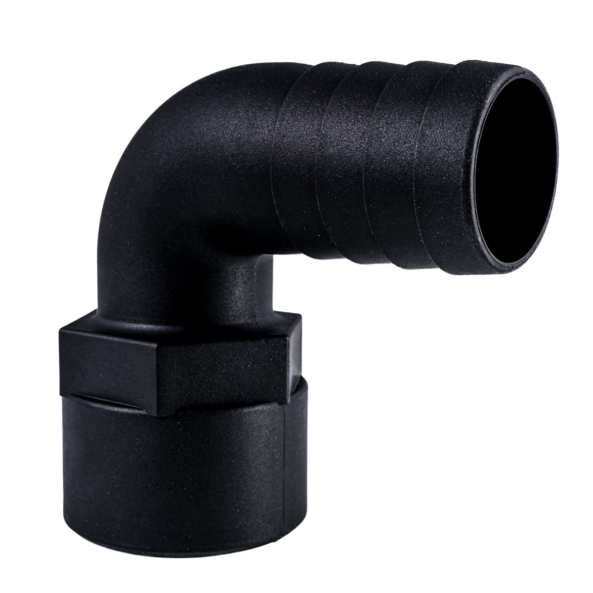 Hose Barb 90deg 1.5" x 1.5" (38.1mm x 38.1mm) NPS Female, Black – image 2
