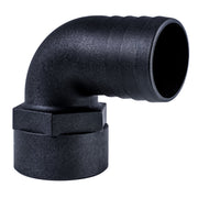 Hose Barb 90deg 2" x 2" (50.8mm x 50.8mm) NPS Female, Black
