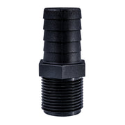 Hose Barb Unequal 1.125" x 1" (28.6mm x 25.4mm) NPS Long Male Thread, Black