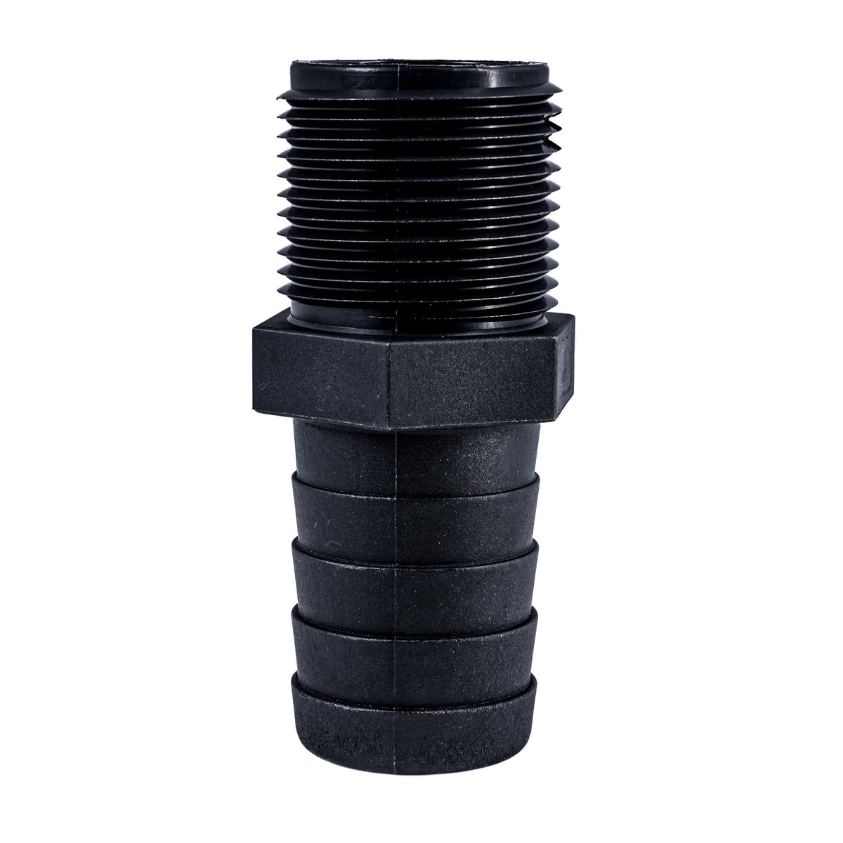 Hose Barb Unequal 1.125" x 1" (28.6mm x 25.4mm) NPS Long Male Thread, Black – image 2