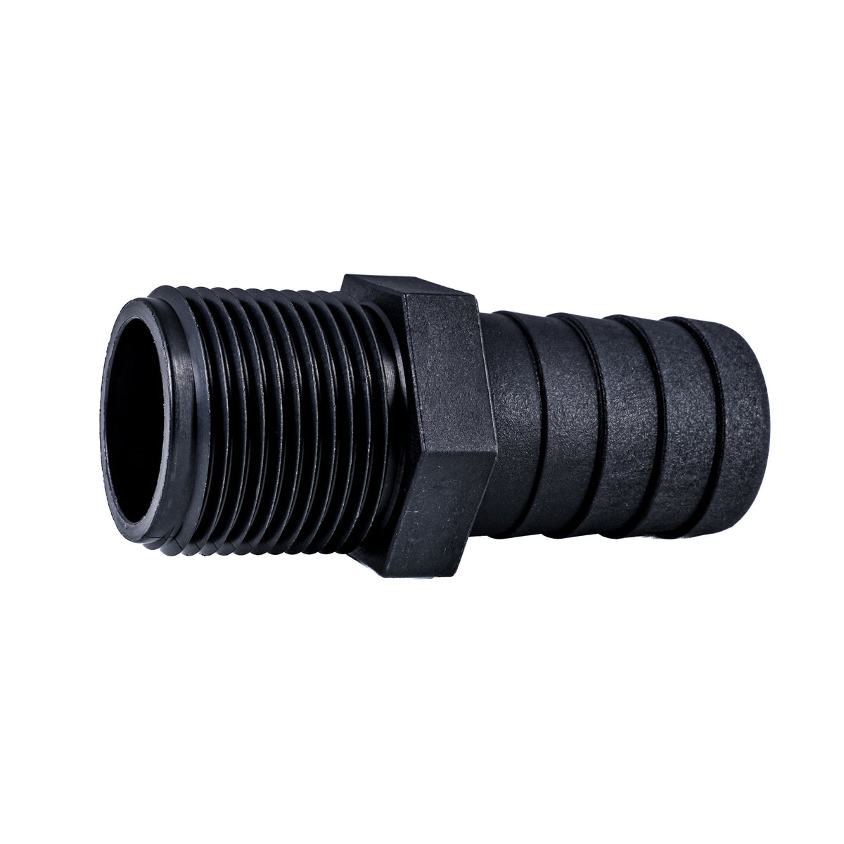 Hose Barb Unequal 1.125" x 1" (28.6mm x 25.4mm) NPS Long Male Thread, Black – image 3