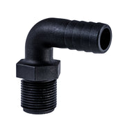 Hose Barb 90deg .75" x .75" (19.1mm x 19.1mm) NPS Long Thread, Black – image 2