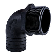 Hose Barb 90deg 2" x 2" (50.8mm x 50.8mm) NPS Long Thread, Black – image 2
