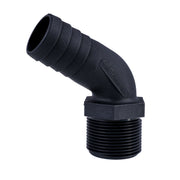 Hose Barb 1.25" x 1.25" (31.8mm x 31.8mm) NPS Long Thread 120deg, Black – image 2