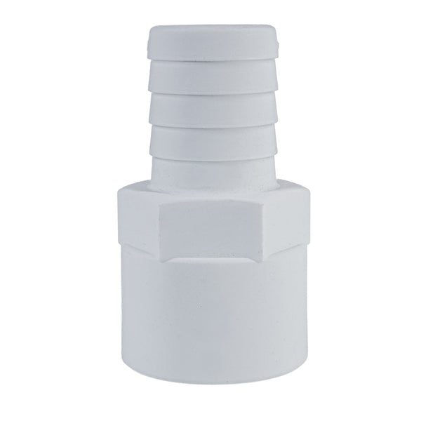 Hose Barb 1.25" x 1.25" (31.8mm x 31.8mm) NPS Female Thread, White
