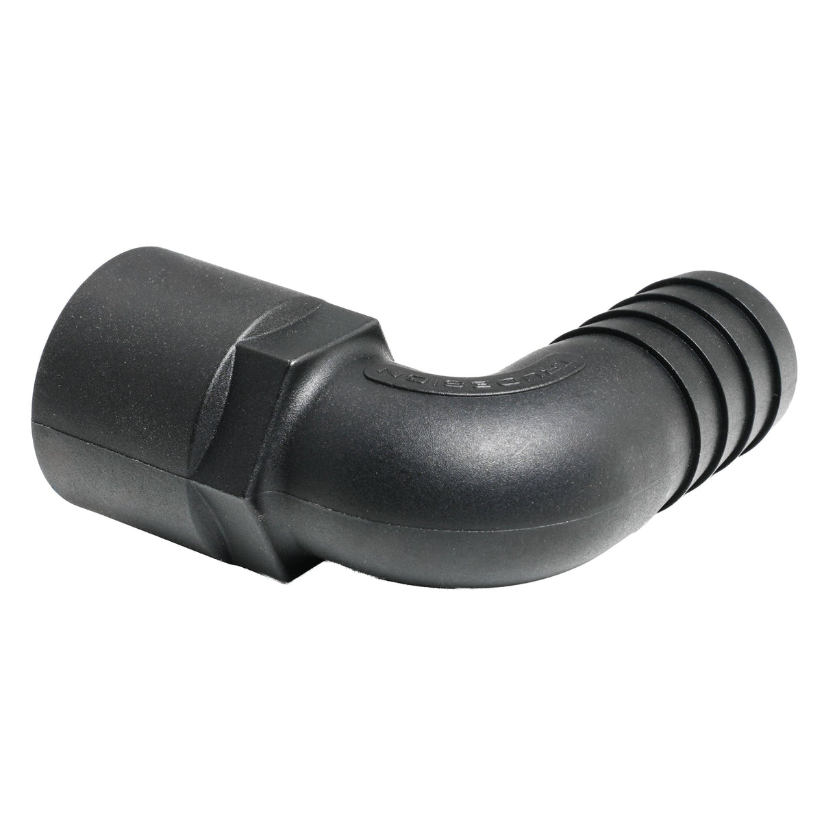 Hose Barb 90deg Unequal 1.125" x 1" (28.6mm x 25.4mm) NPS Female Thread, Black – image 4