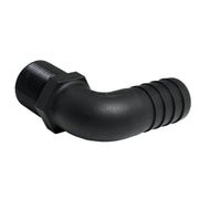 Hose Barb 90deg Unequal 1.125" x 1" (28.6mm x 25.4mm) NPS Long Thread, Black – image 4
