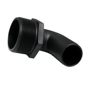 Hose Barb 90deg Unequal 1.5" x 2" (38.1mm x 50.8mm) NPS Long Thread, Black – image 3