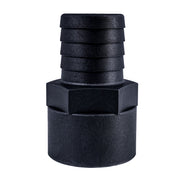 Hose Barb 1.5" x 1.5" (38.1mm x 38.1mm) NPS Female Thread, Black
