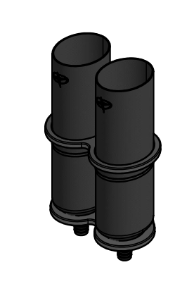 Carbon Fiber Tuna Tube with Brackets – 6" no pump / 2 / Bracket Only