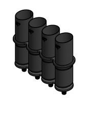Carbon Fiber Tuna Tube with Brackets – 5" no pump / 4 / Bracket Only