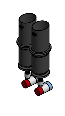 Carbon Fiber Tuna Tube with Brackets – 6" with pump / 2 / Bracket Only