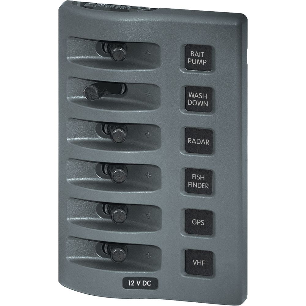 Blue Sea Systems WeatherDeck Waterproof 6-Position Switch Panel – 4307