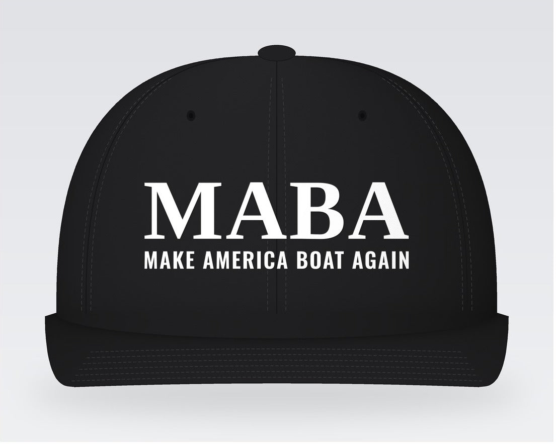 MABA Bold Hat – Make America Boat Again – Black, front