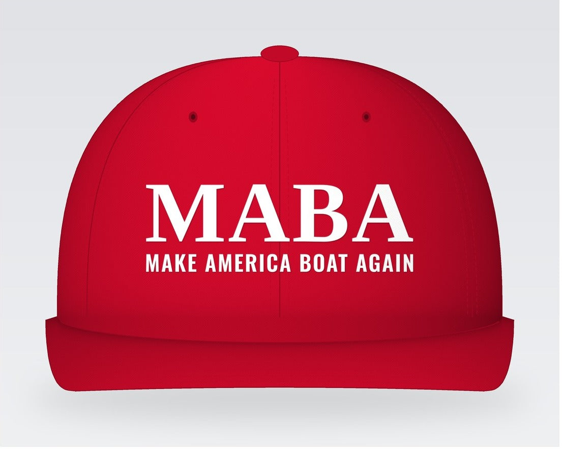 MABA Bold Hat – Make America Boat Again – Red, front