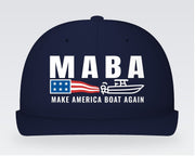 MABA Flag Wake Hat – Make America Boat Again – Navy, front