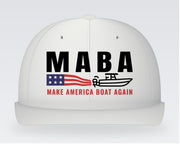 MABA Flag Wake Hat – Make America Boat Again – White, front